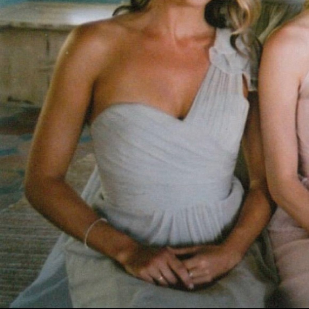 Amsale Silk Bridesmaid Dress - Size 2 - Grey